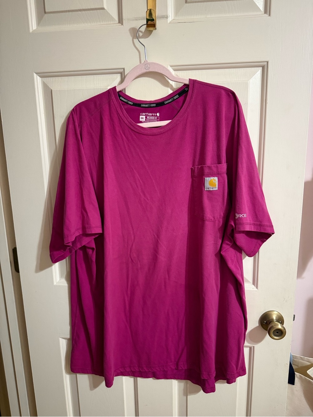 Carhartt Force Men’s Pocket T-Shirt in Magenta 3x